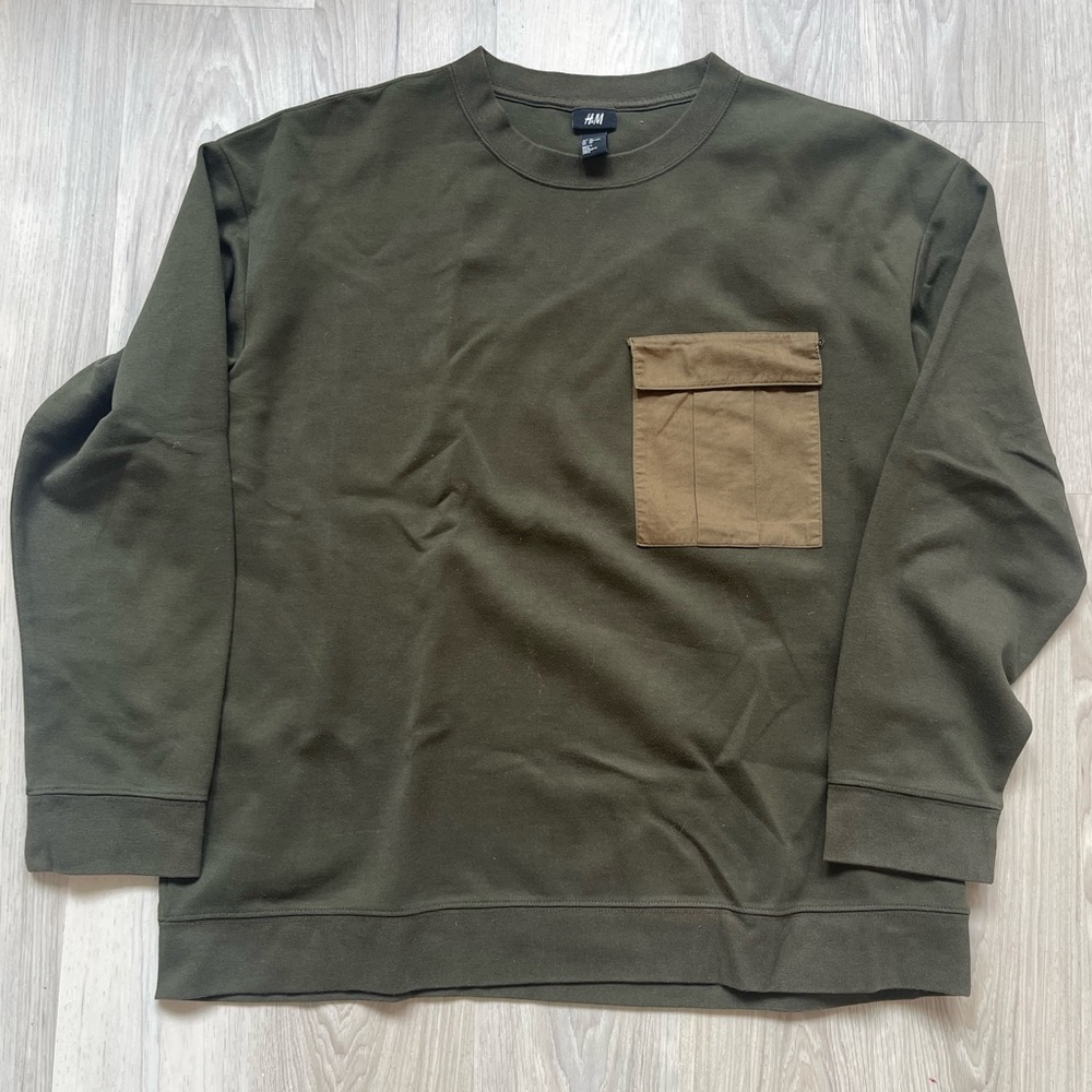H&M army tactical style green sweater